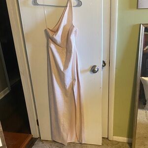 Silence + Noise Shimmering One-Shoulder Dress in Pink